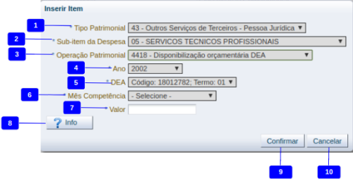 Aba Itens (Inserir Item) - Nota de Empenho.png